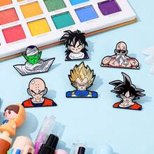 1 件热血经典卡通动漫龙珠周边，时尚精致超级赛亚人孙悟空、贝吉塔、龟仙人卡通人物胸针，包包装饰适合日常佩戴或作为礼物或收藏 - 彩色 - 查看 6
