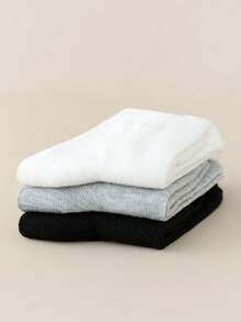 10 Pairs Solid Color Breathable Moisture-Wicking Sports Socks, Spring/Summer - Black - View 6