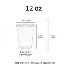 100Pack- [12,16,20,24 Oz Plastic Cups With Lids And Straws], Disposable Clear Plastic Cups With Lids For Iced Coffee, Smoothie, Milkshake And Cold Drinks[]] - 規格 - 查看 12