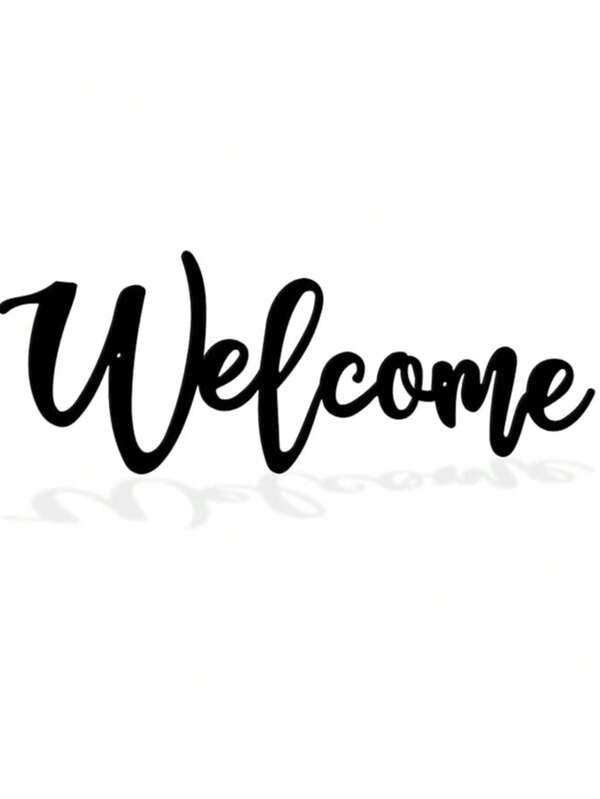 Metal "Welcome" Wall Decor, Hollow Metal Reception Sign, Hollow Letter Wall Art Suitable For Home, Office, Living Room Decoration