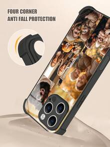 1pc Customized Photo Puzzle Phone Case, Compatible With Iphone 16 Pro Max/16 Plus/16 Pro, Compatible With Iphone 17 Pro Max/17 Pro/17/17 Air, Wedding Customized Image, Gift For Couples, Friends, Family, Graduation - Black - View 10
