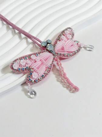 1PC Color Blocked Nail Bead Fashionable And Elegant, Simple And Cute, Versatile, Playful And Interesting Dragonfly Shaped Graphic Backpack, Shoulder Bag, Slanted Shoulder Bag, Handbag, Tote Bag, Armpit Bag, Makeup Bag, Other Storage Bag, Pendant, Car Pendant, Keychain, Pants Waist Pendant, Luggage Pendant, Identification Pendant, Suitable For Couples, Girlfriends, Students, Men And Women, Commuting To Work, Daily Dating, Summer Vacation, Beach Vacation, Beach Trip, Suitable For Men, Holidays, Girlfriends, Mothers, Small Gifts, Birthday Gifts