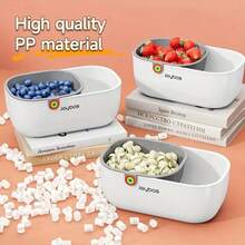 Cesta de frutas y verduras de doble capa, organizador de encimera de cocina, soporte para frutos secos de escritorio de oficina, caja de almacenamiento multifuncional