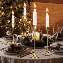 3/6/24/9Pcs Candle Holders, Retro Candlestick Set, Metal Tapered Candlesticks With Detachable Candle Holders, For Party And Wedding Table Centerpieces. Romantic Restaurant Tabletop Decorations. Wedding Table Centerpieces, Candle Holders Suitable For Events, Receptions, Birthdays, And Home Decorations. (Candles Not Included) - Multicolor - View 11