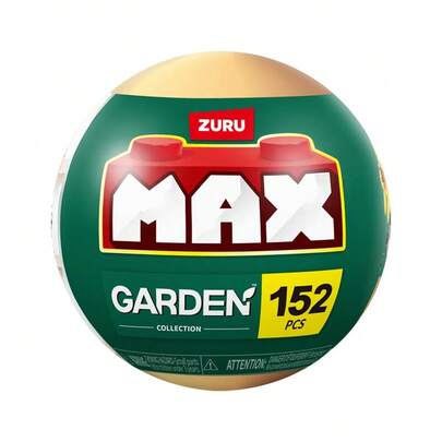 ZURU MAX 优质花园盆栽植物积木系列 - 可建造植物神秘蛋 - 多肉植物与花卉积木玩具套装 - 单球包装（随机）