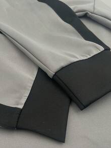 Disqoir 中东阿拉伯，现代伊斯兰男士服装，卡米斯长袍，穆斯林男士灰色长袍，时尚立领长款连帽衫 - 灰色 - 查看 7