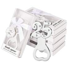 12 件时尚创意银色 25 号开瓶器，经典生日派对礼物，独特结婚周年纪念纪念品，促销礼品，厨房和酒吧餐饮配件 - 銀色 - 查看 9