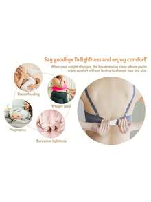 10pcs/1/3/6/9pcs Bra Extender 2Hook3Row, Elongated, Underwear Accessories,Elastic, Adjustable, Underwear Extension Buckle, Bra Extension Buckle, Breasted Bra Back Buckle