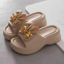 ASOFTER 女士卡通可爱兔耳时尚拖鞋，休闲室内/室外厚底防滑凉鞋，适合海滩、度假、圣诞礼物 - 卡其色 - 查看 7