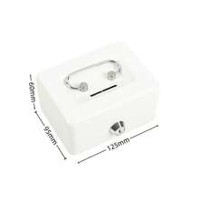 1PC Metal Cash Box With Key Lock, Note And Coin Safe Box, Portable Large Double Layer Cash Box With Fixed Coin Tray And 2 Keys, Money Tin Black.