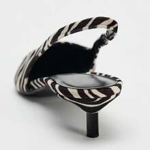 Fashion Leopard Print Slingback Pumps Shoes For Women Pointed Toe Kitten Heelshalloween - 181豹紋 - 查看 7