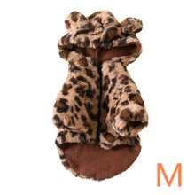 Autumn/Winter Pet Cat Dog Rabbit Fur Hooded Leopard Print Jacket, Thermal Lined Warm Outerwear For British Shorthair, Ragdoll Cats, Small/Medium Pets