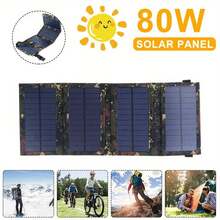 80W USB Solar Panel Folding Power Bank Outdoor Camping Hiking Phone Charger - Nhiều màu - Xem 6