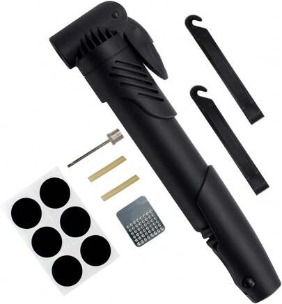 EstiloWOTOW Mini Bomba De Bicicleta Ciclismo, Bomba De Aire PortáTil, Kit De ReparacióN De NeumáTico VáLvula Presta Schrader Para Bicicleta MontañA Carretera BMX Balones DeportivosVersióN Mejorada