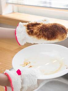 1/2/4/6 قطع أدوات غسل الأطباق غير دهنية. قفازات غسل الأطباق مصنوعة من المخمل، مقاومة للماء، وخالية من الدهون. أقمشة التنظيف والمناشف تستخدم لتنظيف الأطباق. قفازات التنظيف تستخدم لتنظيف الأطباق