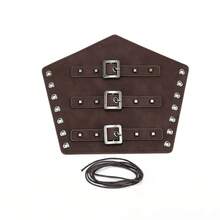 1pc Leather Wrist Cuff, Unisex Decorative Wristband, Rivet Decor Retro Punk Knight Wrist Accessory For Stage Costume, Holiday Outfit, COS Arm Sleeve Halloween Costumes Black Arm Sleeve Gifts For Men