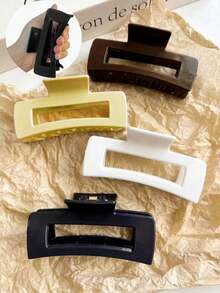 4 PCS Soft Hair Clip ,Elegant Minimalist Style Fashionable Versatile Simple Solid Color Hair Claw ,Protect The Back Of The Head Hair Claw, Summer Fall Accessories For Women, School Study, Washing,Make-Up, Women's Hair Clips For Thick Thin Hair, Hair Claws Accessories