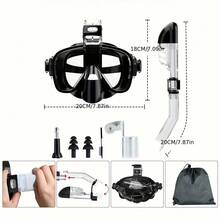 二合一呼吸管套装，带面镜和呼吸管，防水防雾，专业呼吸管面罩装备