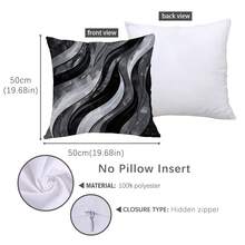 MEMNUN 1 件/2 件 90 克/平方米 17.7 * 17.7 英寸（45 * 45 厘米）/19.69 * 19.69 英寸（50 * 50 厘米）/15.75 * 15.75 英寸（40 * 40 厘米）特别设计的灰色和黑色条纹大理石图案枕套 [不含枕芯]，由涤纶面料制成，适合日常使用，家居装饰，客厅，卧室，沙发，艺术，设计，氛围 - 彩色 - 查看 11