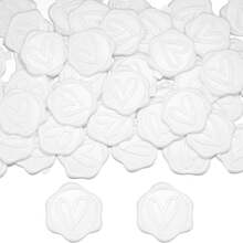 25/50/100Pcs White Eucalyptus/Heart Wax Seal Stickers, Handmade Envelope Seals Self Adhesive Wax Stickers, Eucalyptus Wedding Invitation Envelope Seal Stickers, Perfect For Invitation, Christmas, Gift Wrapping, Party, Wedding Party, Envelope - White - View 8