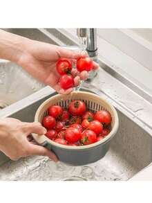 2/6 Vegetable Drainage Baskets, Plastic Vegetable Washing Baskets, Household Thickened Fruit Tray, Living Room Coffee Table, Drainage Basket, Kitchen Round Vegetable Washing Basin