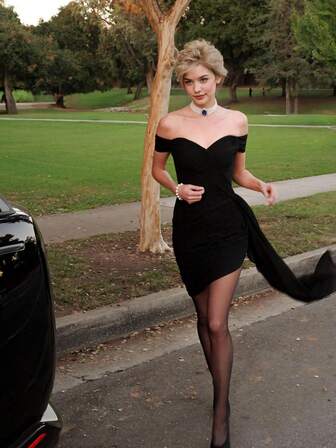 Solid Color Splicing Fashionable And Elegant Party Pleated Zipper Asymmetric/Irregular Valentine's Day Dinner Party Evening Dress Wedding Dress Christmas Party Dress, New Year's Wear, New Year's Eve Dress, Long Graduation Dress, Women's Long Dress