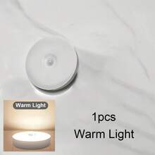 USB Rechargeable LED Motion Sensor Night Light | Bedroom Bedside/Bathroom/Hallway/Stairway Lamp | Auto On/Off Lighting | Low Voltage Design | Minimalist Round Small Nightlight - Multicolor - View 11