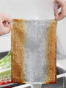 1-20片装超细纤维钢丝绒垫 - 双面厨房清洁刷、多用途钢丝绒擦洗垫、防刮钢丝绒洗碗布、双层钢丝绒洗碗布、双面金属钢丝绒擦拭布、厨房抹布、锅碗瓢盆清洁布、毛巾清洁工具、可重复使用的钢丝绒清洁布 - 多色 - 查看 5