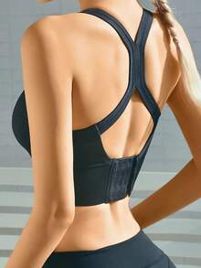 Wireless Sports Bra, Comfortable And Breathable, Push-Chest Shock-Proof Bra, Women's Underwear - 黑色 - 查看 8