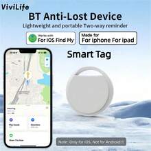 RSH Kompatybilny z inteligentnym lokalizatorem przedmiotów Airtags, inteligentnym lokalizatorem GPS, może być używany do znajdowania moich przedmiotów (kompatybilny tylko z systemem iOS, nie z systemem Android), globalny lokalizator, miniaturowy znacznik pozycjonujący, pozycjonowanie w czasie rzeczywistym o krótkim zasięgu, odpowiedni do bagażu, plecaków, breloków itp., wymienna bateria CR2032, nie wymaga sieci ani aplikacji, trwale darmowy - Biały - Zobacz 10