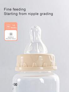 1pc Baby Standard Caliber PP Milk Bottle With Silicone Nipple, Anti-Drop And Durable, Suitable For 0-1 Year Old Babies - Multicolor - View 6