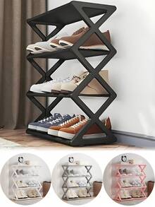1 pezzo Portascarpe minimale a più ripiani, scaffale in piedi. Due metodi di consegna: sacchetto di plastica e confezione in cartone. Montaggio a pavimento, in metallo nero e plastica. Facile da installare, salvaspazio. Scaffale per organizzare e riporre più paia di scarpe. Lavabile a mano. Adatto per armadi, garage, corridoi, ingressi di case, camere da letto e dormitori.