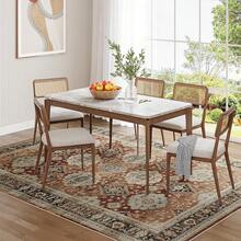 Dripex Machine Washable Rug - Green Boho Living Room & Bedroom Soft Short Pile Dining Room & Traditional Kitchen Non Slip 80x150cm - Ruby Red/Brown - View 2