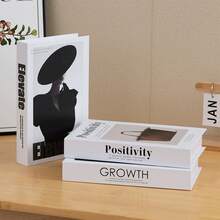 1件装时尚假书装饰，创意现代英文假书，极简杂志摄影道具书模型 - 彩色 - 查看 2