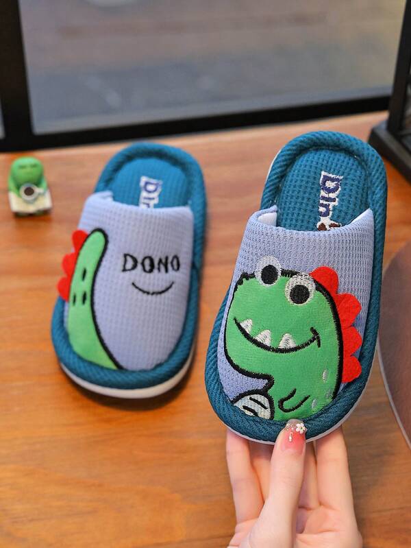Pantofole per bambini, autunno/inverno, pantofole da interno per ragazzi, pantofole da camera da letto antiscivolo a forma di dinosauro per bambini piccoli, adatte per l'inverno