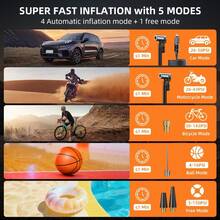 12V多功能汽车应急启动器，带便携式空气压缩机、汽车电池充电器/轮胎充气泵/14.8V 2500mAh移动电源，支持USB充电/放电/直流供电，150PSI轮胎充气泵，带数字压力表和LED工作灯，无线应急启动器，适用于汽车/车辆/摩托车/拖拉机。汽车配件/礼品。 - 彩色 - 查看 9
