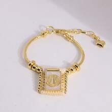 1pc 18K Gold Plated Vintage Religious Christian San Benito Cross Virgin Mary Tiny Bead Handmade Accessories Women Bracelets