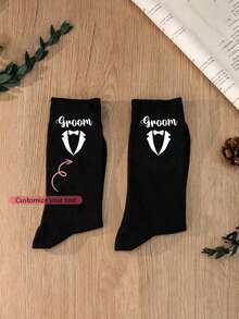 Personalized Groomsmen Socks, Personalized Custom Black Socks Customized Crew Socks,Custom Face Socks, Couple Socks, Custom Wedding Party Gift, Formal Monogram Socks, Wedding Socks - A Luxurious Personalized Dress Sock Set, Groom To Be Wedding Day ,Engagement Decoration Bachelor Party Bach Weekend Groomsman Best Man Proposal Gift Father's Day Husband Dad Present, Unisex