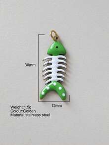 1 pieza Accesorio decorativo con forma de pez de acero inoxidable lindo, colgante DIY, para uso diario