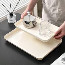 1 Teebrett, rechteckig aus ABS Material, zum Abstellen von Teetassen, Wassergläsern, Tellern, Dim Sum Aufbewahrungsplatten, Serviertabletts, Kaffee- und Brotplatten, Obstmahlzeiten-Tabletts, geeignet für Familien-Restaurants, Schul-Cafés, Bäckereien, Teller