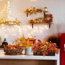 DFall Decor Floral Table Arrangement With Harvest Planter Wooden TrayFall Decorations Artificial Maple Leaf Autumn Table Centerpiece For Farmhouse Thanksgiving Shelf Kitchen Decor Fall10 - 落下 - 查看 5