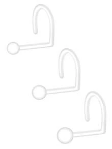 3件套休闲塑料尖刺穿刺饰品套装，男女通用，适合日常通勤；20G鼻钉，16G唇钉，透明穿刺固定器，唇环，眉环，塑料工业杠铃，工业杠铃固定器，耳骨耳环 - 透明 - 查看 21