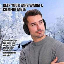 Egra Men's Winter Foldable Fur-Rugged Ear Pads, Zippered Fur-Rug For Keeping Head Warm, Head Guard To Protect Ears From Cold In Winter, Waterproof And Anti-Freezing Ear Pads For Men, Thickened And Furry Ear Pads For Comfortable Wearable Portable Foldable Fur-Rug Ear Warmers