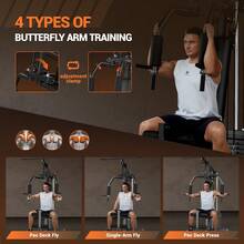 LIZHOUMIL Sistema de máquina de gimnasio doméstico con pila de pesas de 100 libras, máquina de pesas multifuncional, estación de entrenamiento de Body completo, equipo de ejercicio, todo en uno gimnasio doméstico con sistema de poleas para entrenamiento de fuerza - Negro - Ver 4
