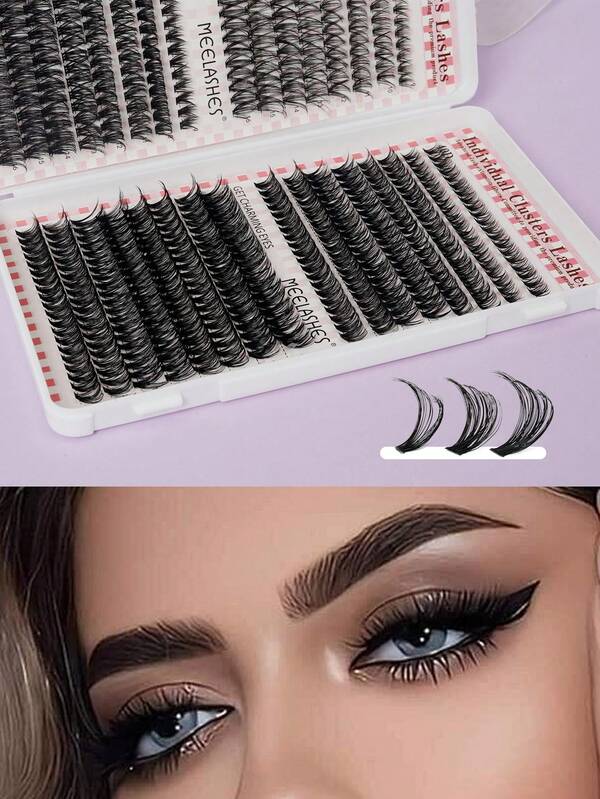 320 pièces Faux cils auto-adhésifs multi-tailles haute capacité 30D+40D+50D