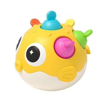 河豚旋转玩具 | 学习玩具，可减轻焦虑，具有声音和颜色，益智玩具，适合儿童，生日、圣诞节、万圣节的完美礼物，坚固的设计