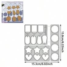 1 Khuôn cắt kim loại thiết kế nhãn, thích hợp cho việc tự làm sổ lưu niệm, thiệp giấy, thiệp chúc mừng, album và đồ thủ công trang trí nhà cửa - Bạc - Xem 11