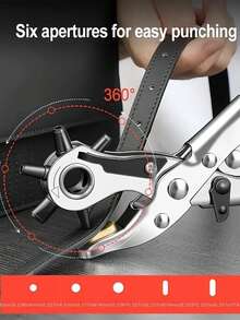 1 Kìm đục lỗ thắt lưng giả da siêu bền – Dụng cụ cầm tay bằng thép xoay có tay cầm cao su màu đỏ dành cho thắt lưng, dự án may vá & thủ công – Món quà hoàn hảo cho những người đam mê DIY, Dụng cụ đục lỗ da giả, Thiết bị làm đồ da | Dụng cụ đục lỗ hiệu quả | Dụng cụ cầm tay bền bỉ - Nhiều màu - Xem 5