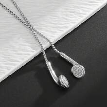Simple Zinc Alloy Fashion Daily Jewelry Earphone Pendant Necklace - 銀色 - 查看 5