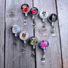 8pc Funny [Badge] [Reel] Retractable For [Nurse]S Medical And Nursing Cute Cool ID Tag Card Holder Clips For Office Work Doctor Student For Men And Women Lanyard Supplies Accessories B - B - 查看 4